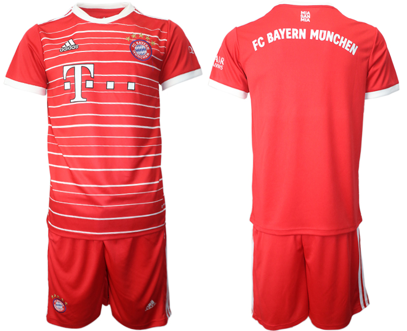 Men 2022-2023 Club Bayern Munich home Red blank Adidas Soccer Jersey->customized soccer jersey->Custom Jersey